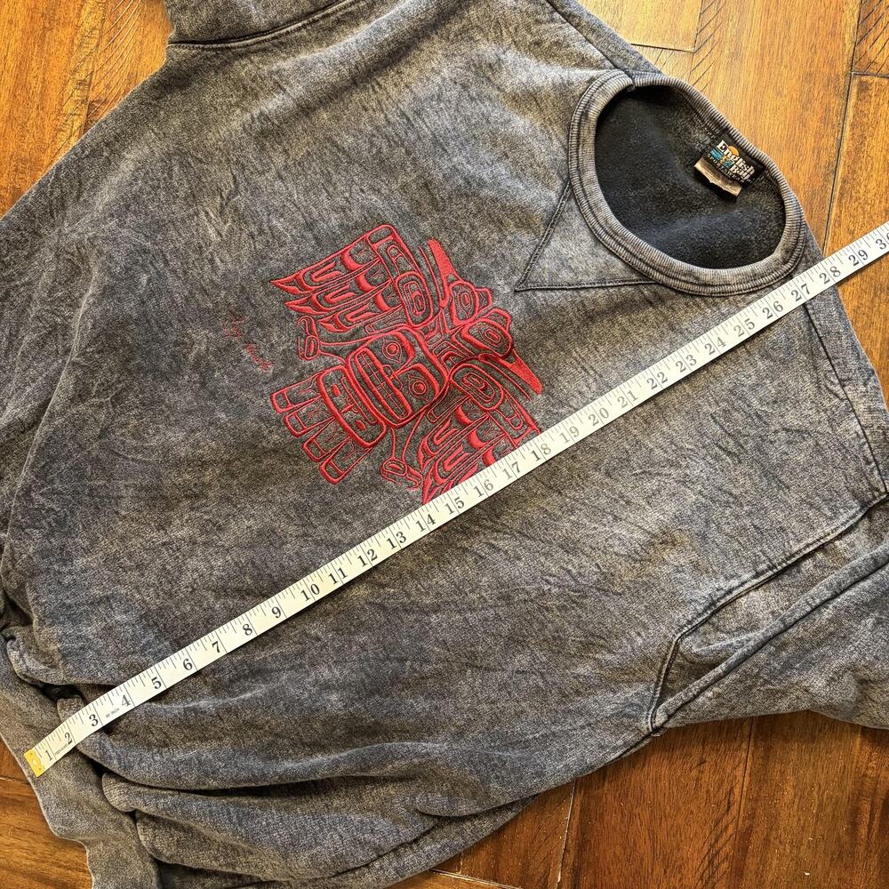 Vintage English Bay Sweatshirt Mens XL Gray Tony Hunt Thunderbird Graphic 90s - Picture 10 of 10
